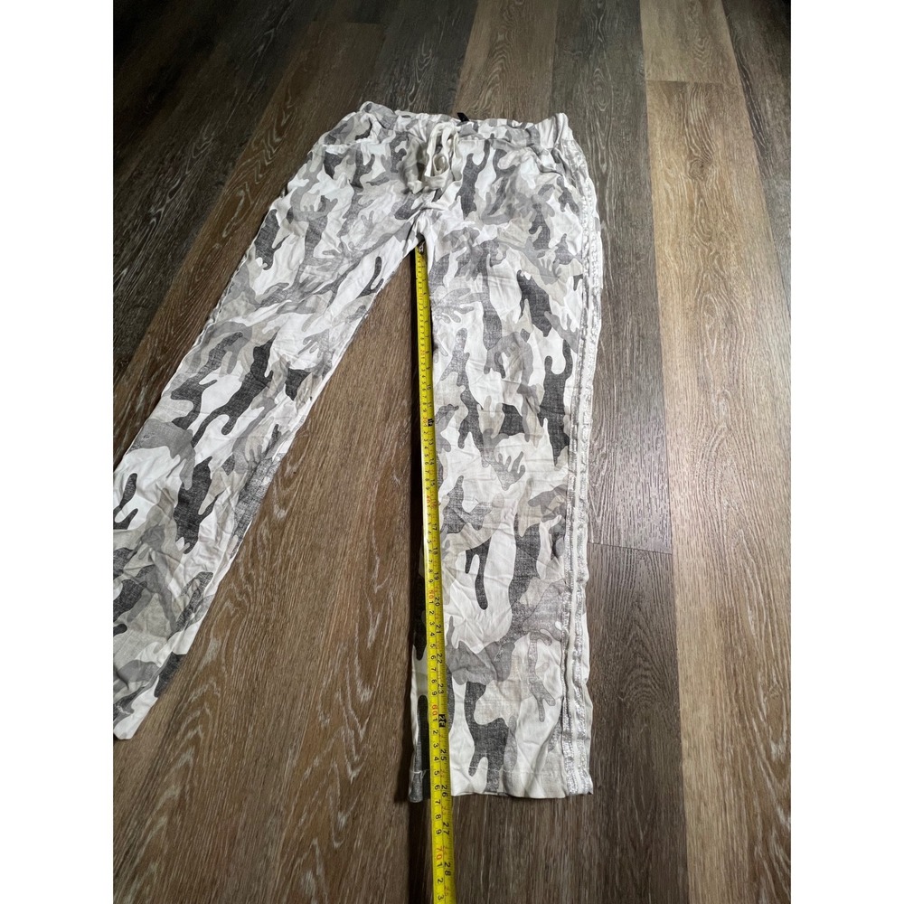 Venti6 Camo‎ Joggers Womens Medium Grey White Excellent Sequin Side Stripe Pants - Picture 4 of 7